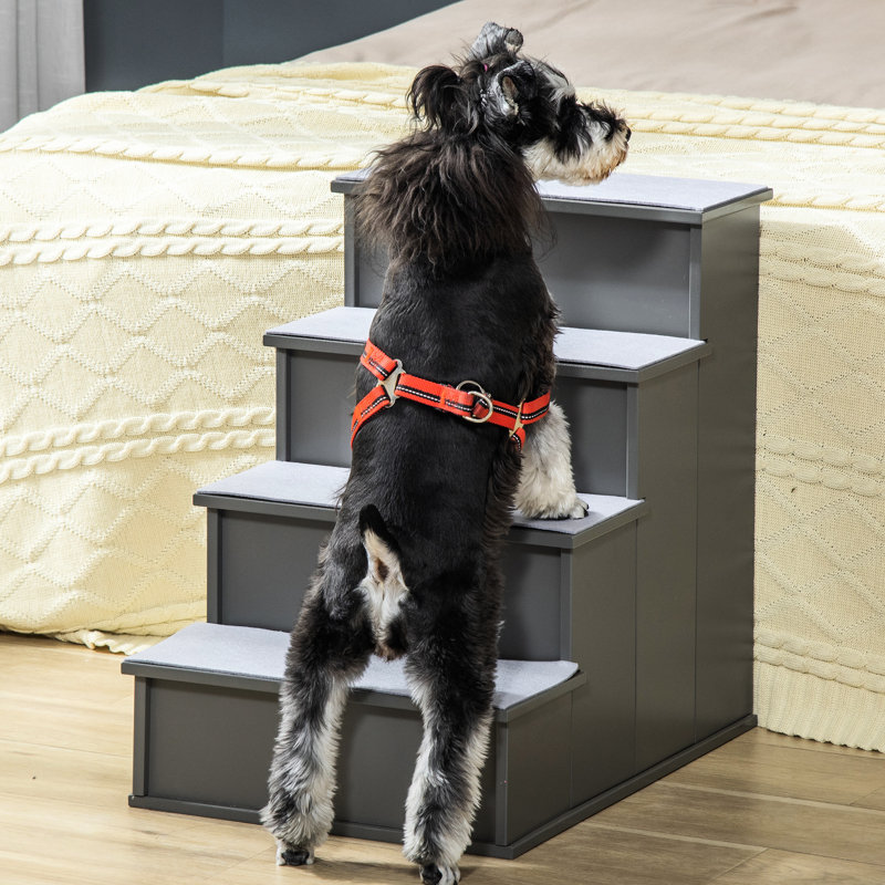 Pet Step , Grey - For Small Dogs & Cats Up To 22 Lbs, Cushioned Access Elevating Ramp, Supports Pets Lbs Securely