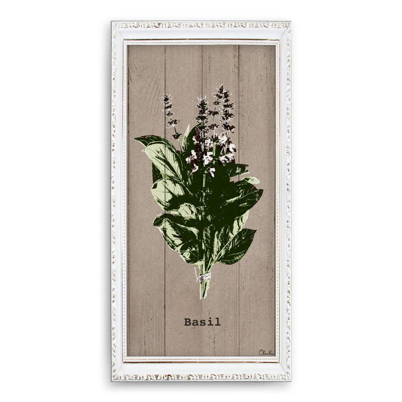 Reproduction d’art sur toile tendue basilic par Olivia, H 16 po x l 8 po x P 1,5 po