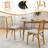 Folding Dining Chairs Set of 2 w/Linen Padded Seat & Rattan Backrest for Kitchen Natural-1470442792-1470442798