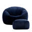 icon Kingston Cord Adults Bean Bag Chair and Pouffe, Ready Filled Beanbag and Footstool Navy Blue-63685092