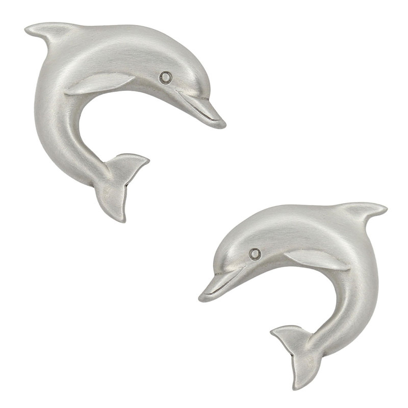 1.9" Dolphin Left Facing Small Knob, 1.9" L x 1.7" W, Brushed Nickel, 2