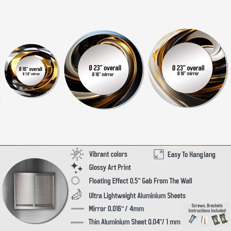 Loret Metal Round Mirror