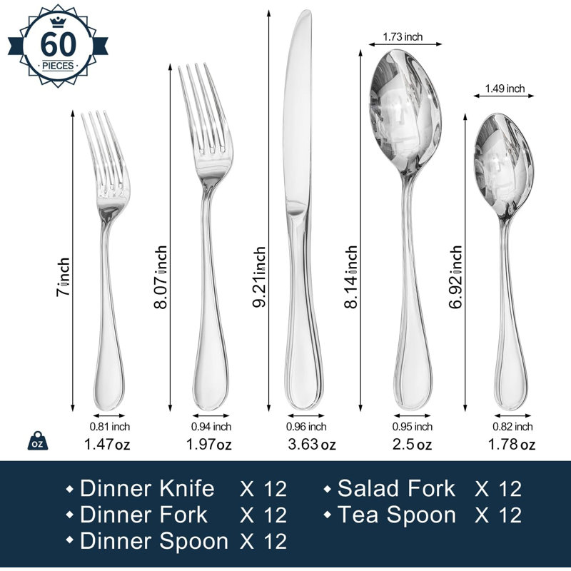 Teardrop Silverware Set