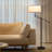 Ava 61 in. Mid-Century Modern Height Adjustable LED Floor Lamp with Fabric Drum Shade