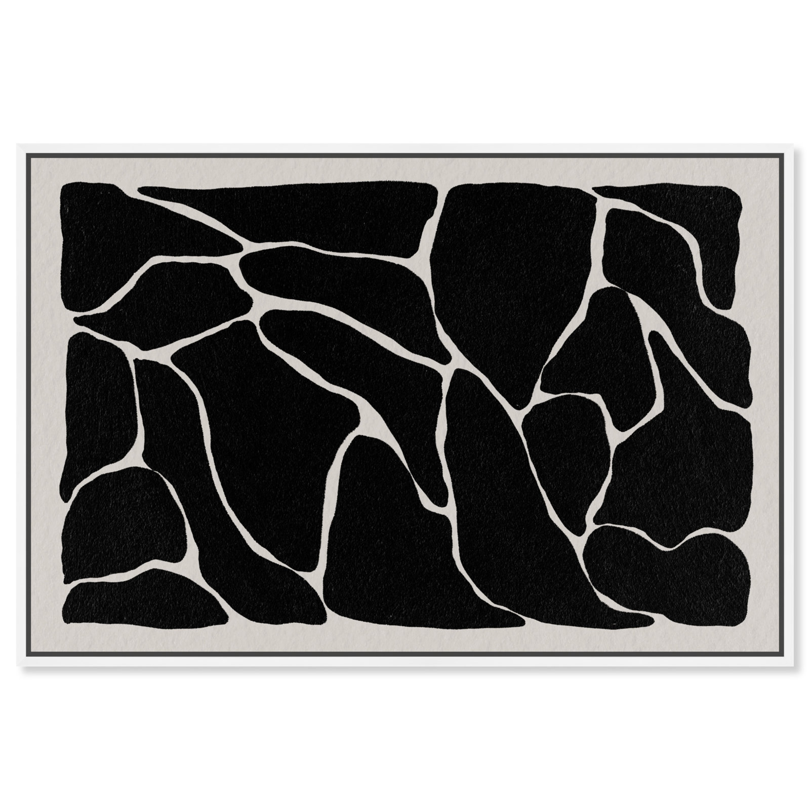 Abstract Black And White Giraffe Pattern, White, 25" H x 37" W