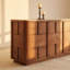 Buffet Hearth en chêne brun avec plateau en travertin 84 po Hearth-684864217