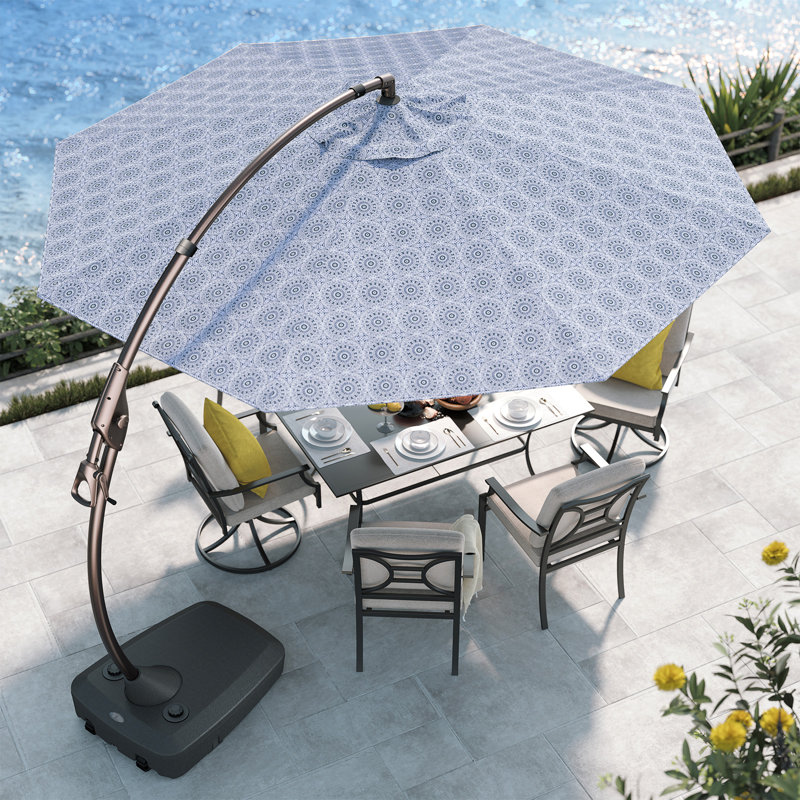 Parasol excentré amovible en porte-à-faux 11 pi avec base Furio