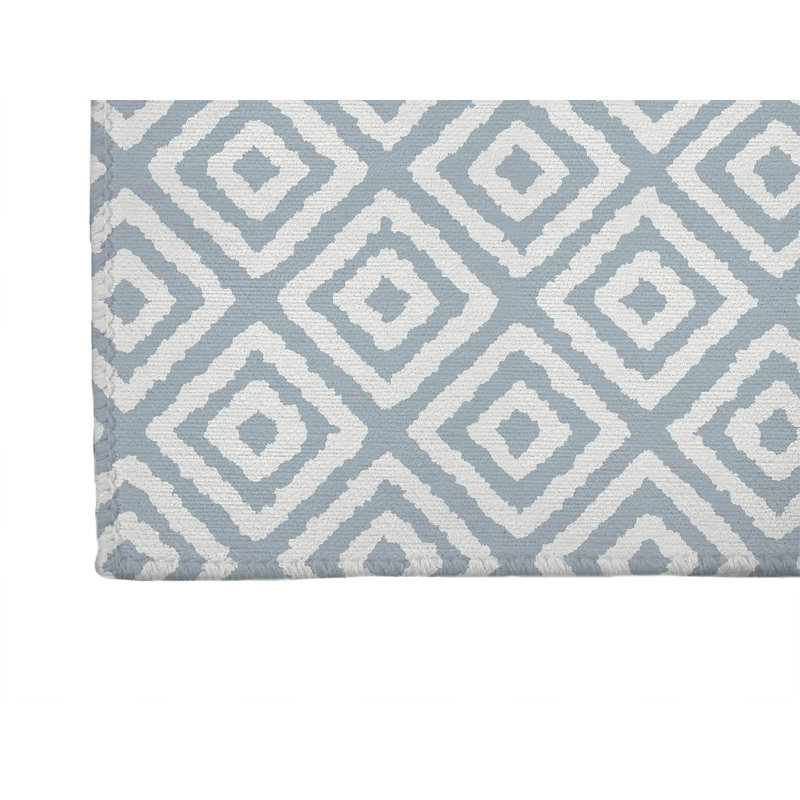Ikat Grunge Non-Slip Outdoor Rug, Runner 2'6" x 8'