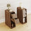 Table d'appoint étroite de 60 cm de hauteur, table basse de style champêtre avec tiroir de rangement (lot de 2)