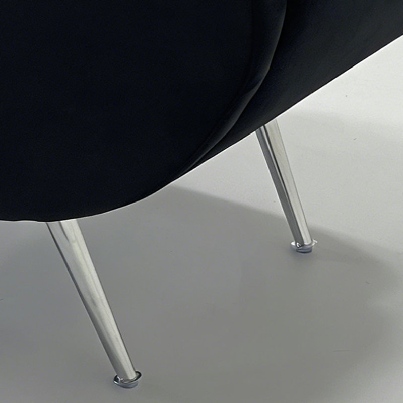 Ensemble de 2 fauteuils d'appoint rembourrés de style moderne Mid-Century de 28 po avec pieds en métal doré et argent et accoudoirs courbés pour salon, chambre à coucher et meuble-lavabo Aitana