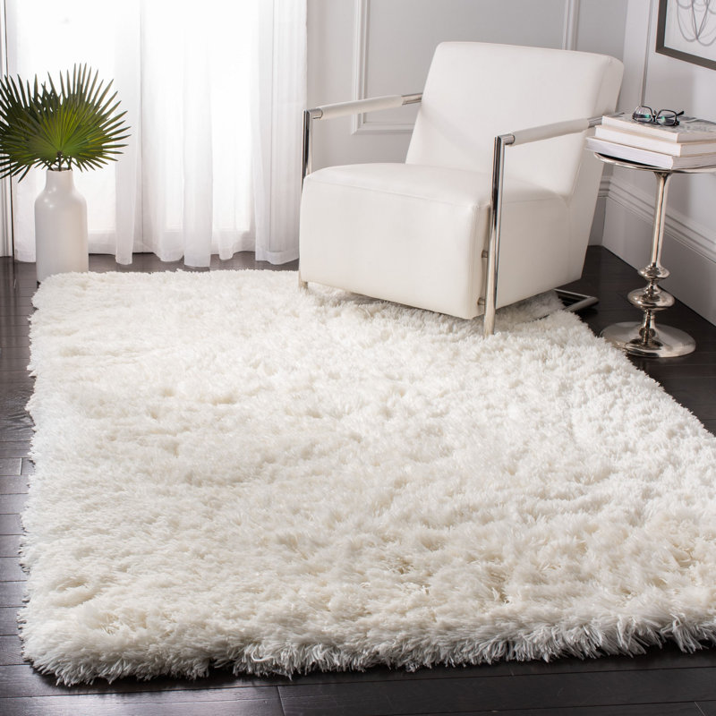 Orlinda Shag Hand Tufted Performance Solid Color Rug, Rectangle 4' x 6'