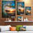 Colored Ocean Waves Falling Down - Modern Seashore Glossy Metal Wall Art-35061623-35061626