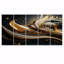 Ensemble de 5 décorations murales futuristes, art vibrant doré - vagues-1894813543
