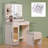 White Vanity Desk Set With Lighted Mirror, USB Ports & Storage