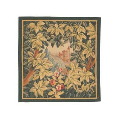 Hand-Knotted High-Quality Cream and Green Area Rug