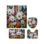 Multicolore, ensemble de tapis de salle de bain 3D Daisy Butterfly-1260586075