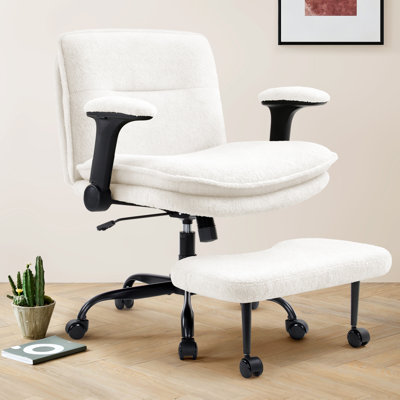 Chaise de bureau à pieds croisés avec accoudoirs rabattables pour le TDAH, siège de bureau croisé très large avec repose-pieds et roues extensibles pour adultes, chaise de méditation ergonomique pour bureau à domicile