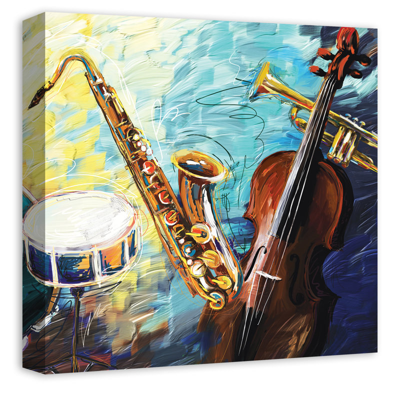 Art sur toile tendue à motif jazz forever Heile, H 30 po x l 30 po x P 1,25 po