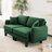 Boucle Fabric 2-Seater Loveseat Sofa Couch  Distinctive Shell-Shaped Armrests,Cylindrical Legs Wrapped With Self-Fabric-648412007