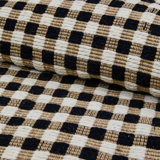 Natural, Black & White Checked Rug