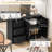 Modern 89.7'' Extendable Dining Table Rectangle Sideboard with Storage-1479567859