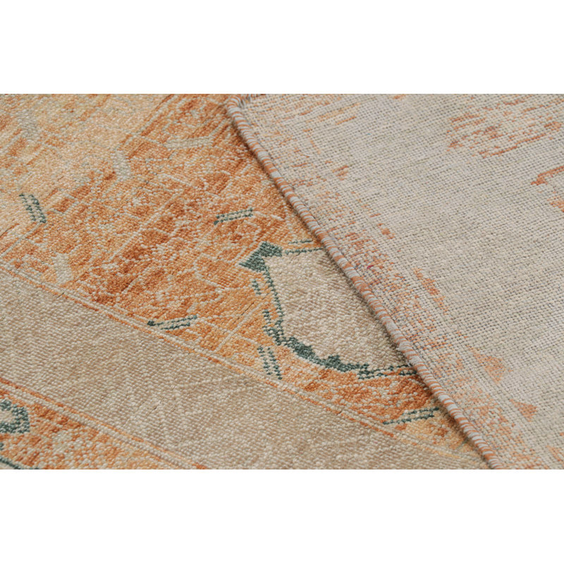 Rug & Kilim's Transitional Rug In Orange And Gray With Geometric Patterns