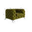 Chesterfield Armchair  with Silver Metal Legs-807815895