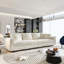 Corduroy 4-Seat Sofa with Soft Pillow，,Convertible Deep Seat Sofa-1524892029