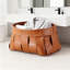 Orange, brun, petit panier de rangement en cuir tissé à la main pour les vêtements, les jouets, la literie et les tissus, organisateur de designer multifonctionnel pour une décoration intérieure élégante-269493610