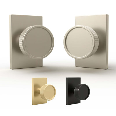 Mega Handles Barton - Boutons de porte d'intimité - Paquet de 1 bouton de porte réversible en nickel satiné intérieur, boutons de porte robustes pour lit et baignoire avec serrure d'intimité, s'adapte à toutes les tailles de porte standard - nickel satiné