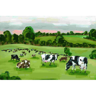 Champ abstrait de vaches