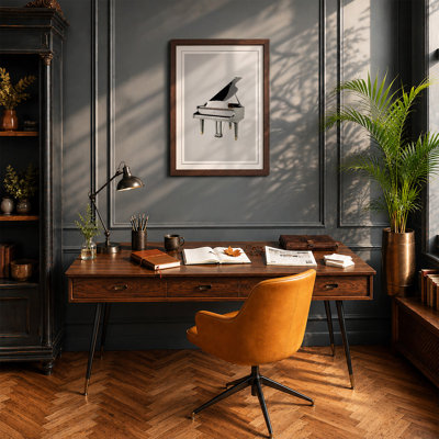 Grand Piano Elegance Modern - Framed Print