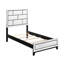 Mobilier de chambre simple avec placage blanc, mobilier moderne contemporain et ligne noire, garniture de finition de style
