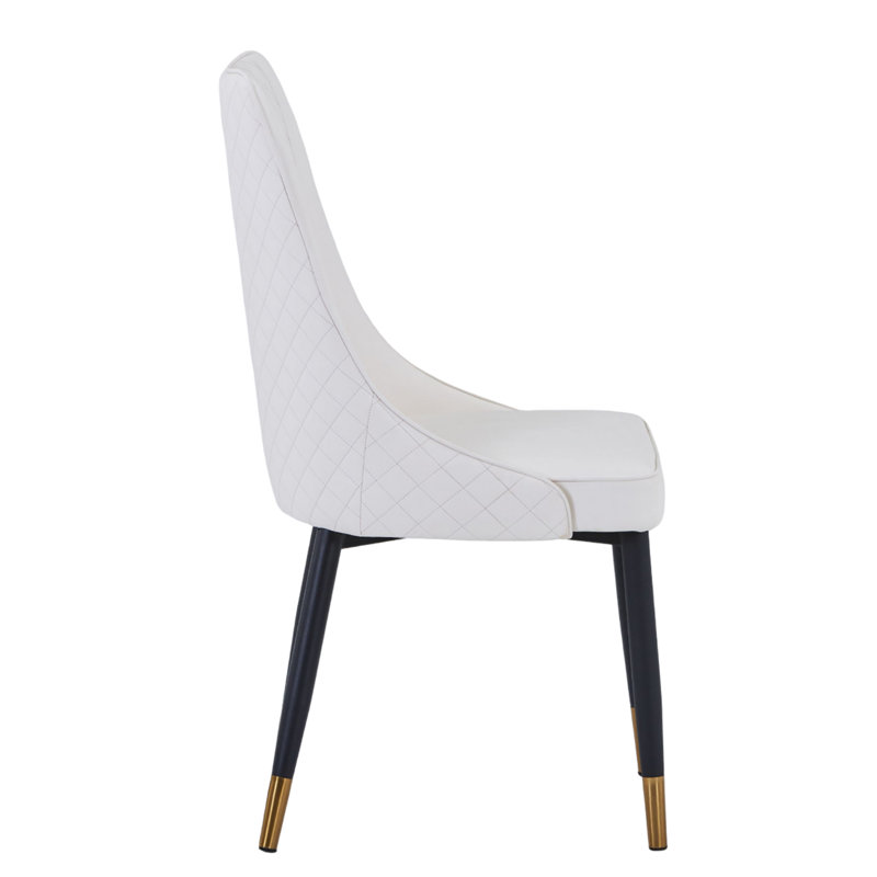 Chaise d'appoint de salle à manger Calume, Blanc, Simple
