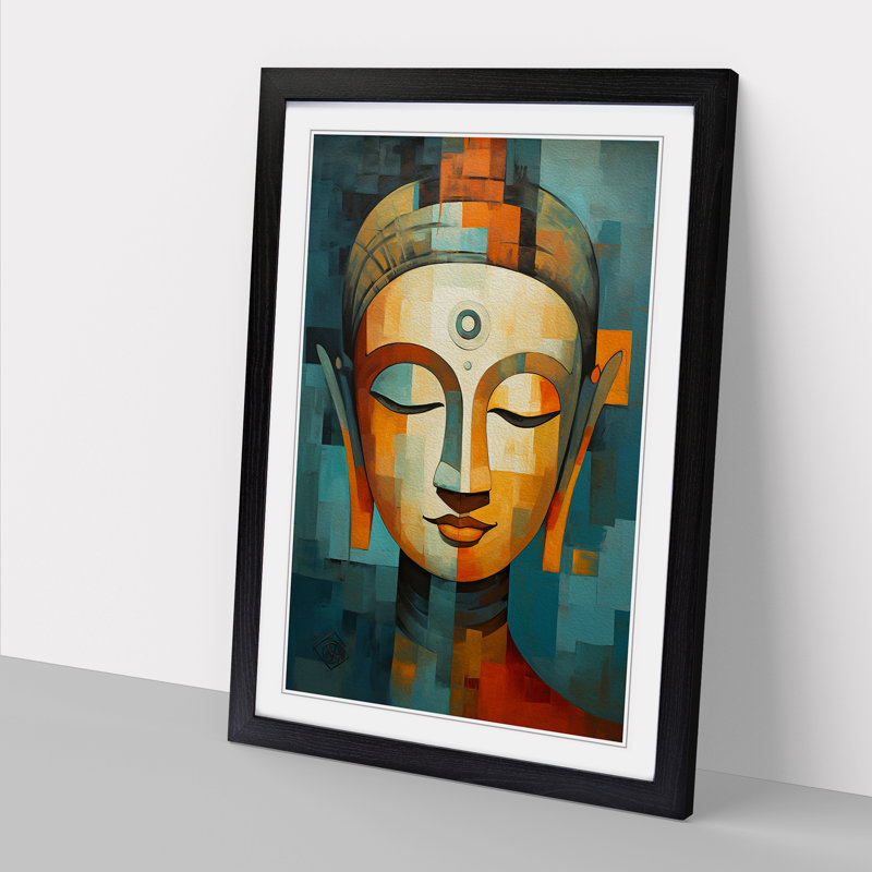 Buddha Cubism - Framed Print, Black Framed, 34cm H x 25cm W x 2cm D