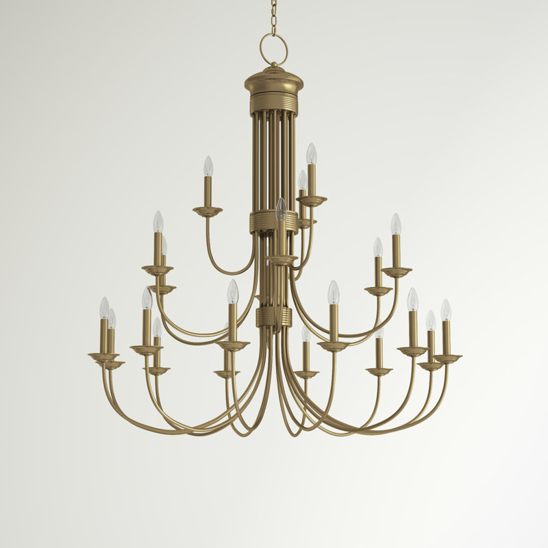 Arunvir 21 - Light Dimmable Chandelier, Antique Brass