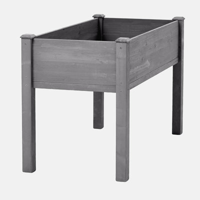 Jardin surélevé de 48 po x 24 po x 30 po avec pieds surélevés, jardinière en bois surélevée pour plantes d'extérieur