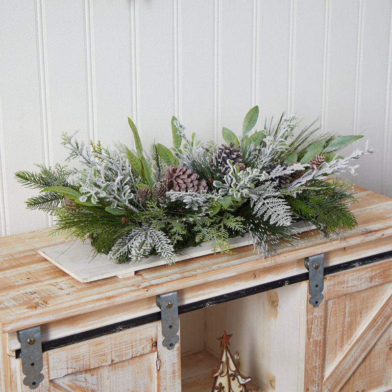 Flocked Christmas Artificial Arrangement