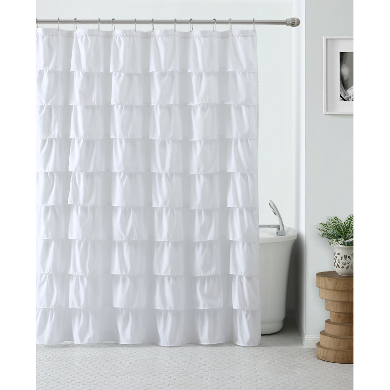 Sandiford Abstract Shower Curtain, White
