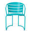 Bistro de patio en fer - fini bleu sarcelle mat, 2 chaises et table ovale pour le plaisir du jardin