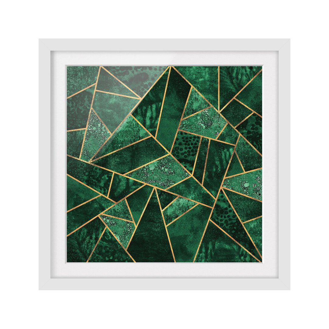 Gerahmtes Poster Dark Emerald with Gold