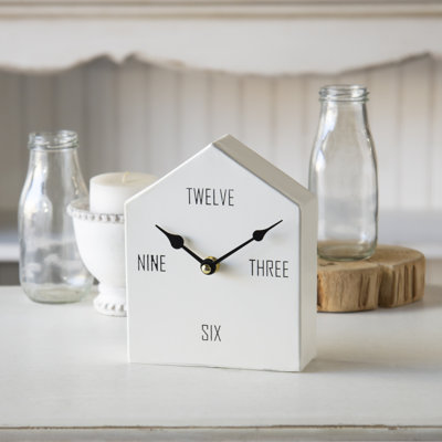 Quartz movement / Crystal Tabletop Clock in White