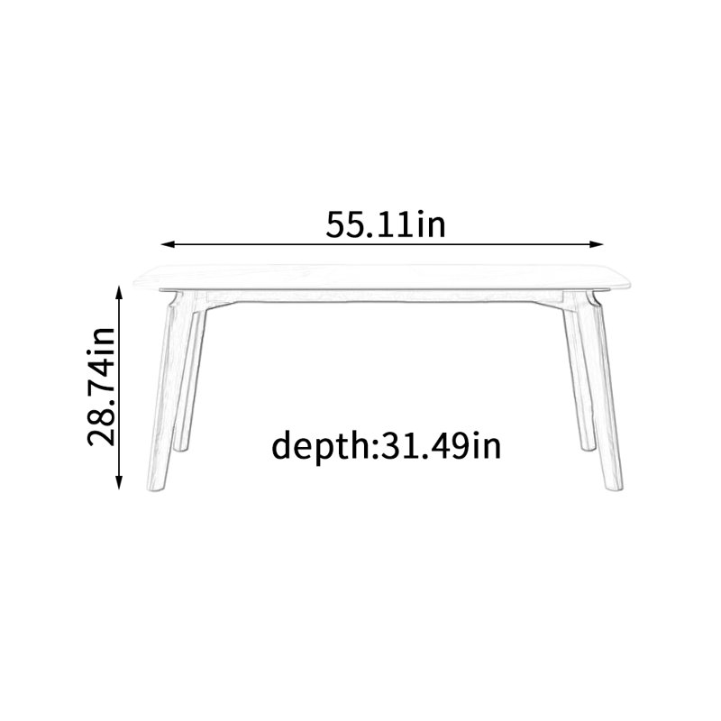 Table de salle à manger Modern, H 28,74 po x L 55,11 po x l 31,49 po