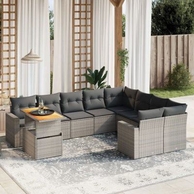 Vidaxl Garden Sofa Set Grey