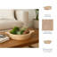 Bol décoratif ovale en bois avec poignées pour décoration intérieure - Bol moderne pour table de salle à manger ou comptoir de cuisine - 16 po, brun