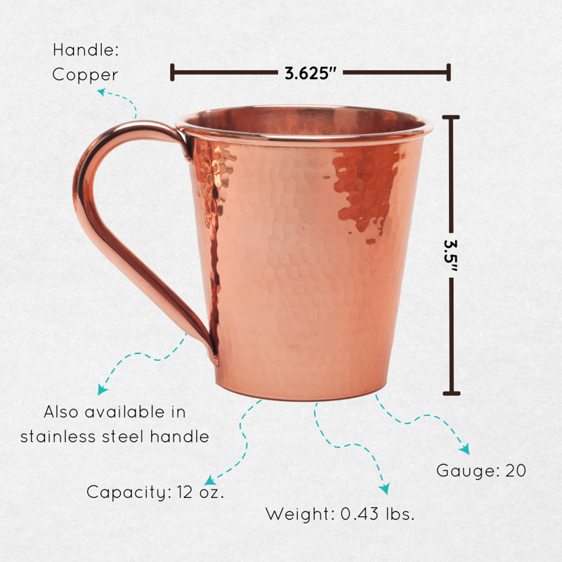 12 oz Tasse en cuivre Moscow Mule