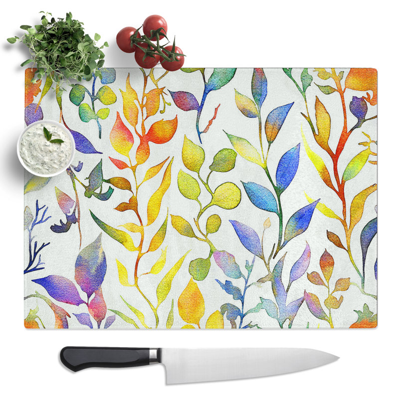 Watercolour Painting Vol.5  Glass Chopping Board