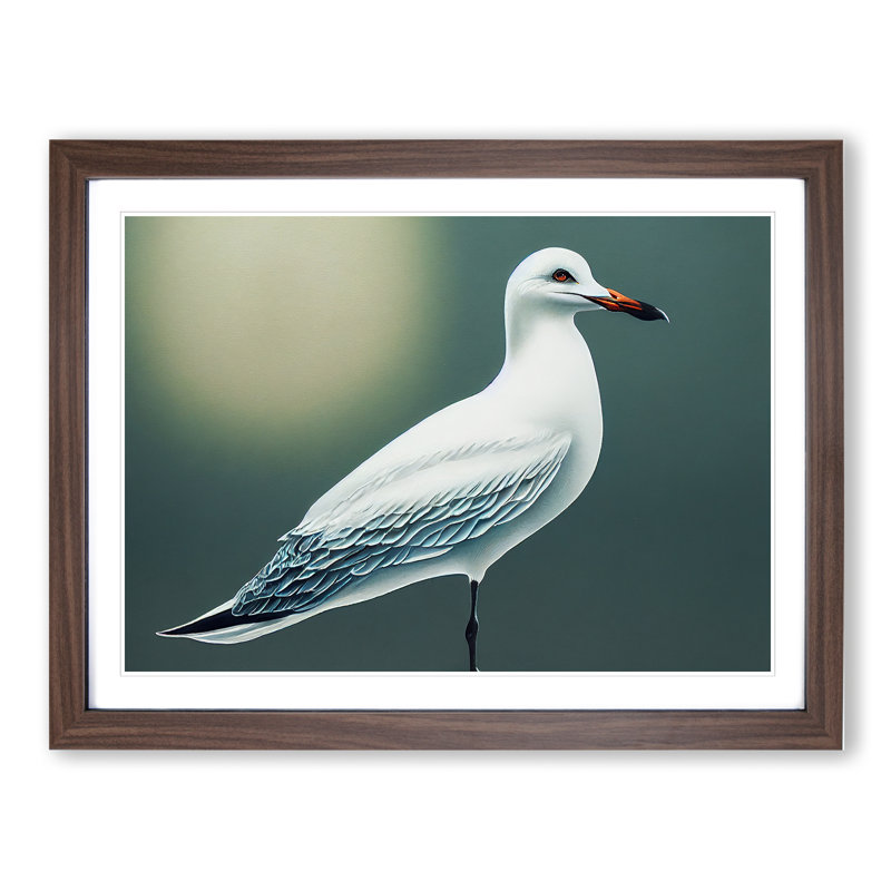 Seagull Portrait Vol.3 - Framed Print, 46cm H x 64cm W x 2cm D, Walnut 