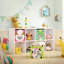 Storage Boxes, Set of 3, Toy Organisers, Foldable Storage Bins, Cubes, for Kid’s Room, Playroom, 27 x 27 x 27 cm, Animal Theme, Blue, Green and Pink