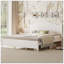Structure de lit plateforme très grand avec tête de lit à vagues rétro, support de lattes en bois, aucun sommier requis, assemblage facile, structure robuste, mobilier de chambre à coucher avec design rétro classique, blanc